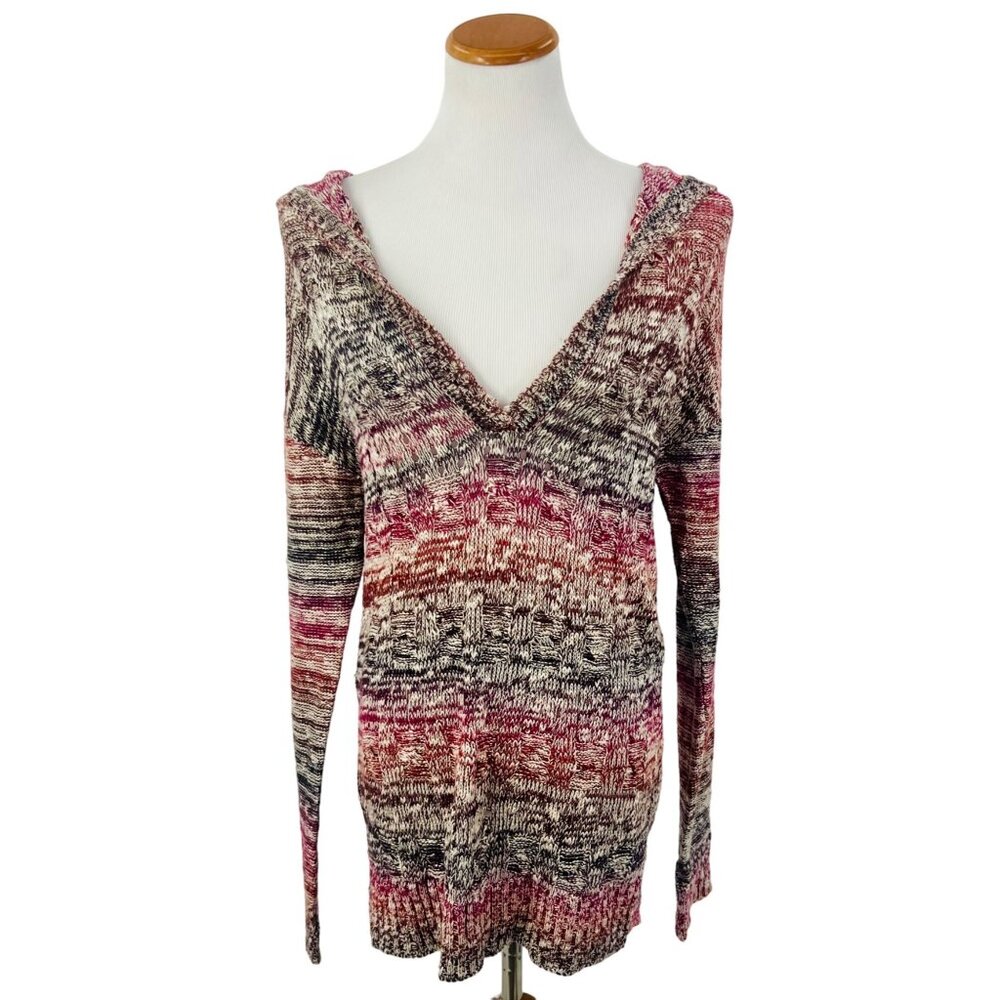 Maurices Multicolor Knit Hooded Pullover Relaxed Sweater - Picture 9 of 10